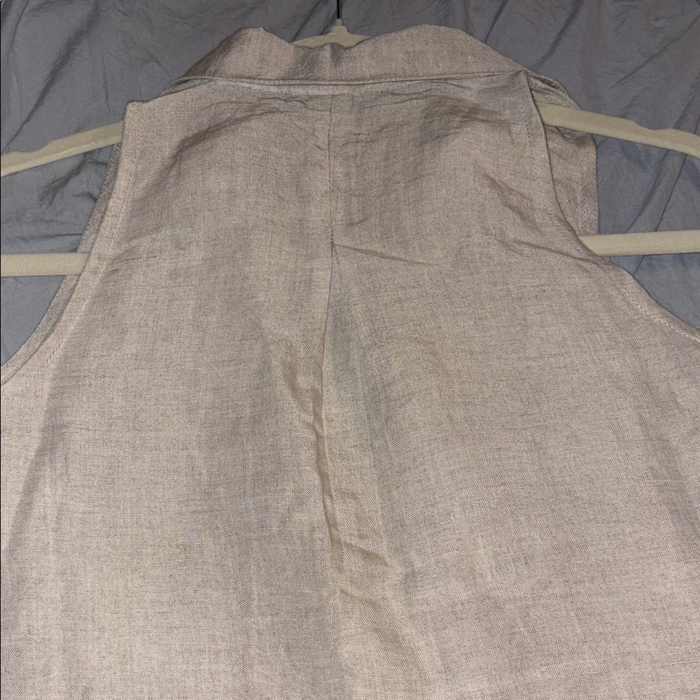 Boston Proper Linen blend  Sleeveless button down blouse XS NWT - Picture 4 of 9
